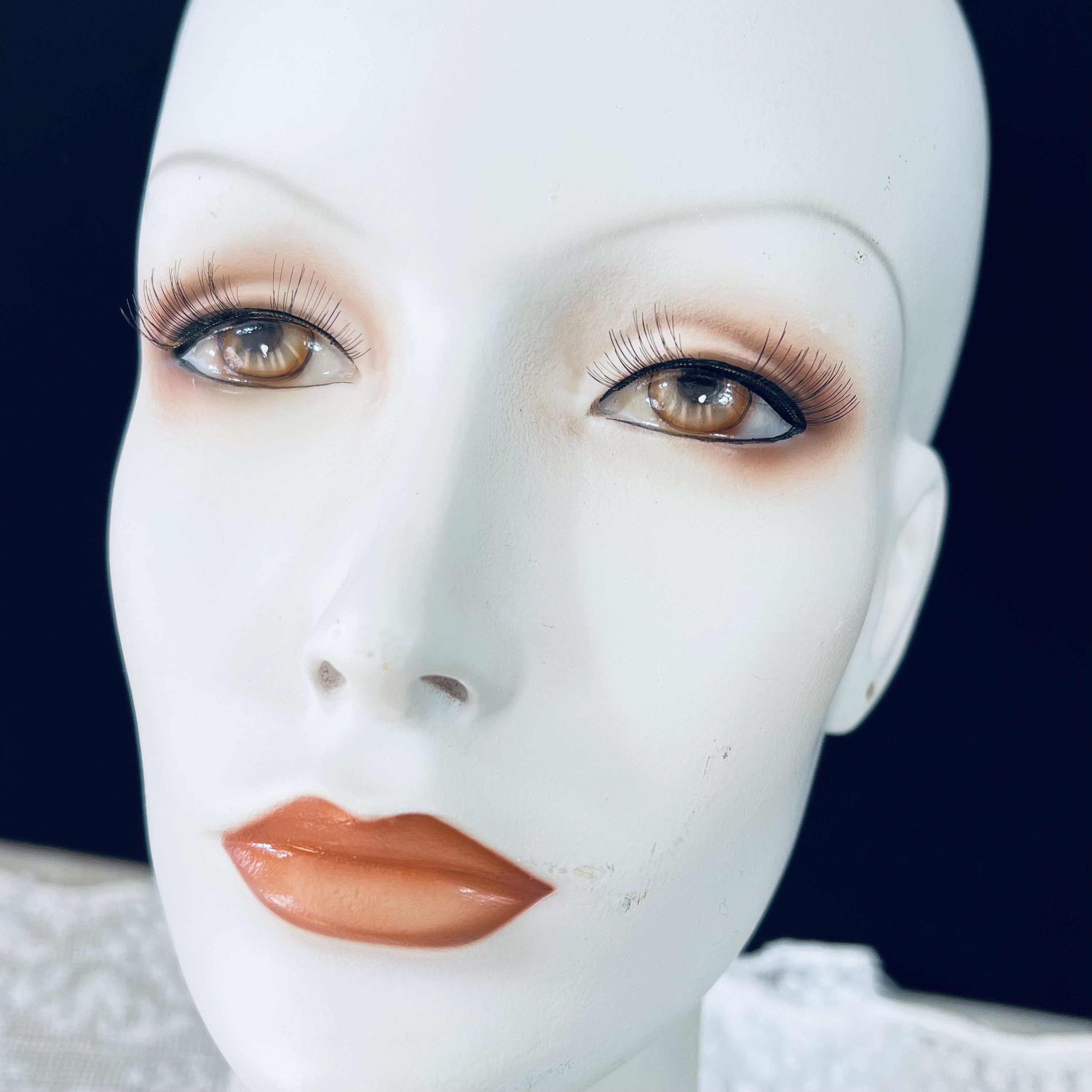 Makeup Practice Mannequin Head,Bald Mannequin Head for Wigs,Manikin Model  Doll Head for Halloween prop, Cosmetology Training Manikin Model(without