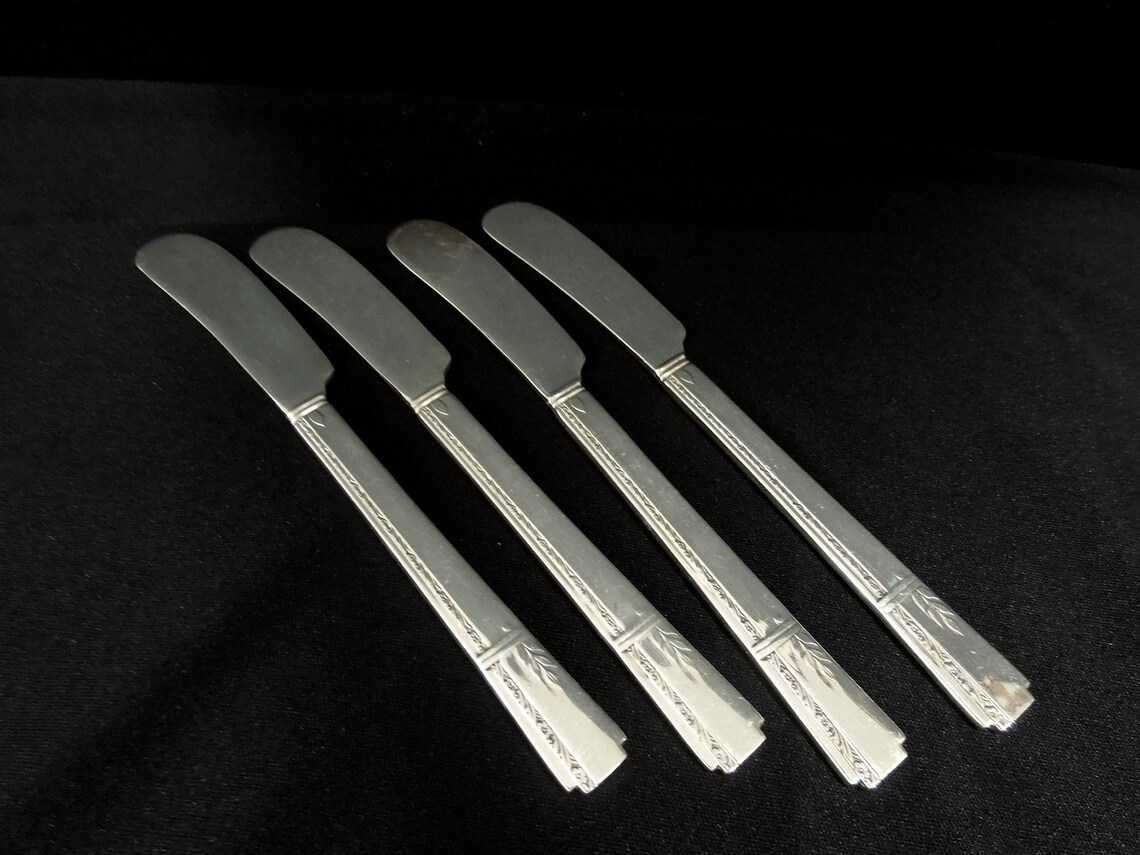 Four Individual Butter Knives by Prestige Grenoble Silver Etsy