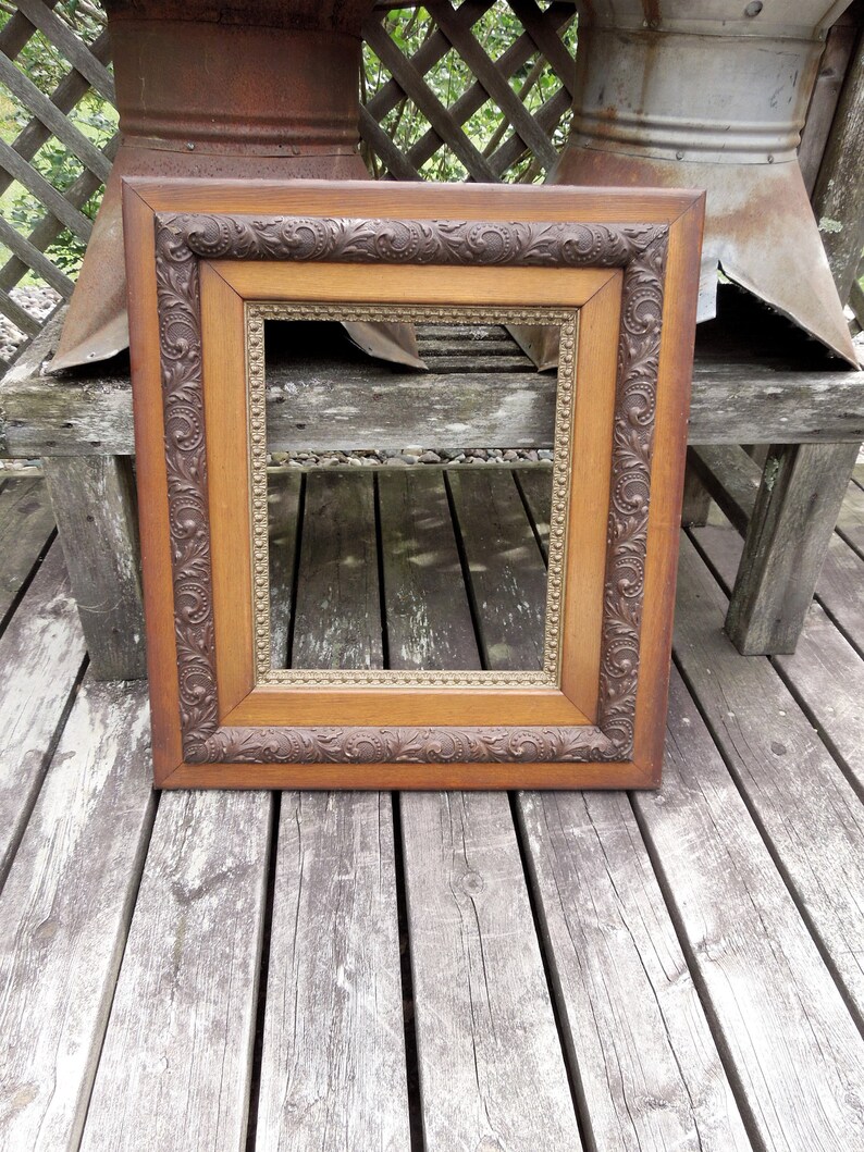 Large Ornate Wood & Gilt Gesso Frame Vintage Wall Gallery Etsy