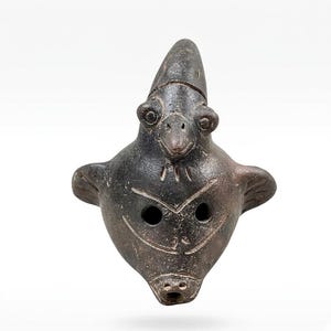 Exotic Clay Sculpture 3 sided -Vintage Oddity