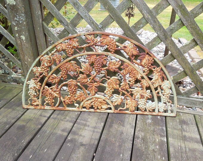 Half Round Cast Iron Door Mat or Wall Hanging Metal Grape Etsy