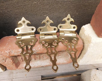 Coming unhinged? - One Brass Hardware Brass Strap Hinge Offset Cabinet Style - Vintage