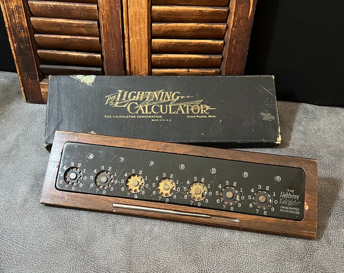 The Lightning Calculator Adding Machine Metal Gears, Plate and Stylus
