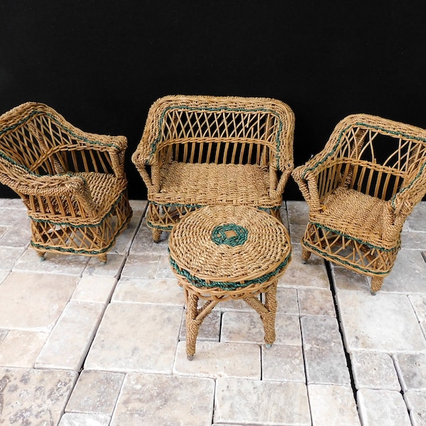 Antique Wicker Furniture Etsy