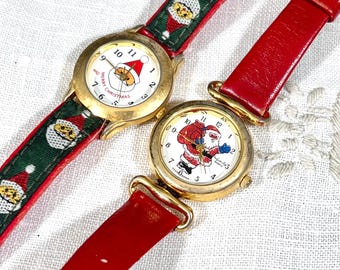Vintage Wristwatch Collection 2 Christmas Themed Watches - Vintage Untested