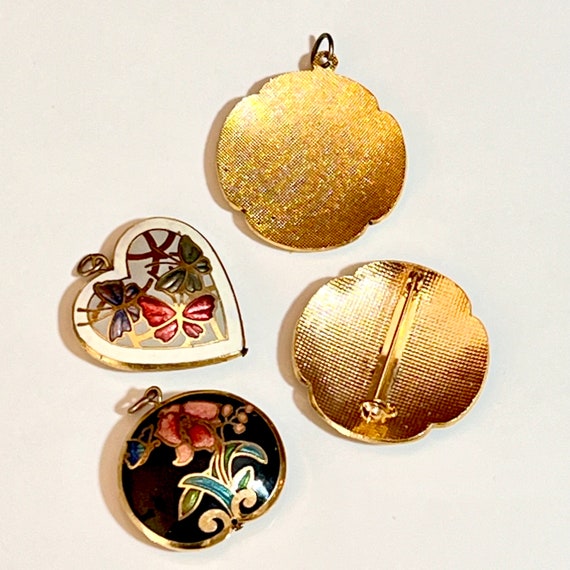 Enamel Pendant Pin Brooch Collection - Vintage Je… - image 6