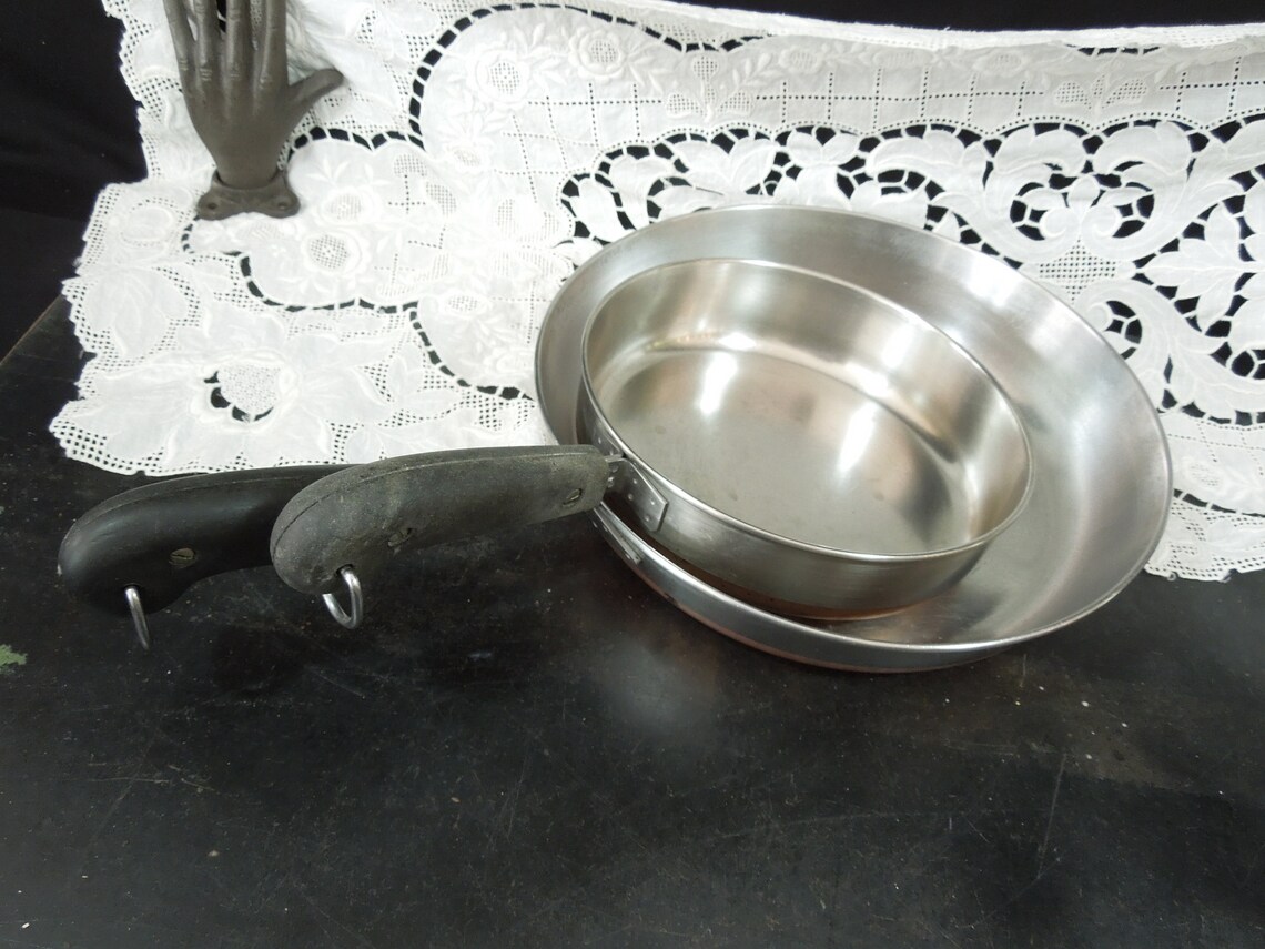 2 Copper Bottom Revere Ware 10 and 7 Skillet Fry Pans Etsy