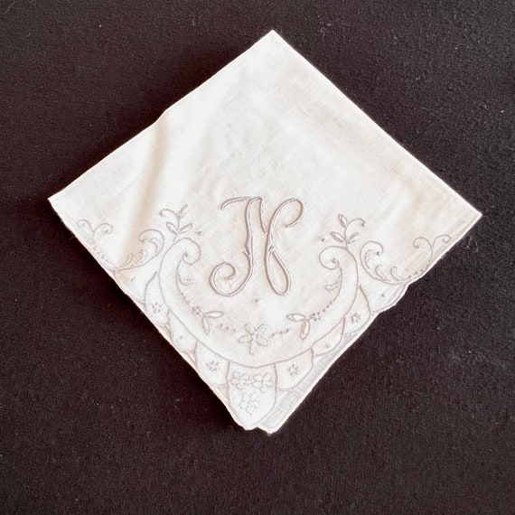 Monogramed Cloth Handkerchiefs Print / Embroidery… - image 2