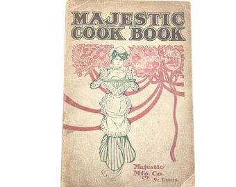 Cookbook, Advertising, 1800's Antique The Majestic, Recipe's  Coal Wood Stoves