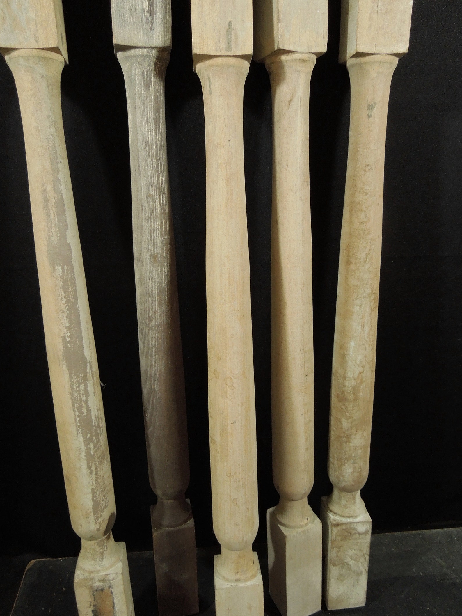 Five Wood Table Legs Spindles Balusters Vintage Unfinished Etsy