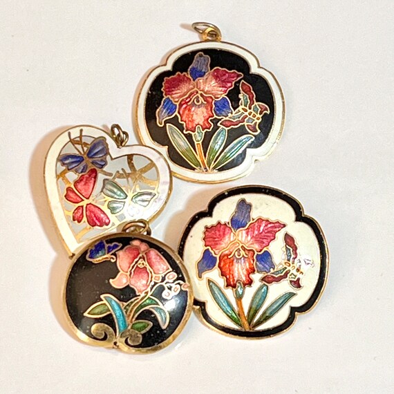 Enamel Pendant Pin Brooch Collection - Vintage Je… - image 1