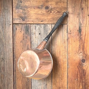 Copper Clad Metal Ladle, Dipper, Pot w/ Wood Handle - Vintage