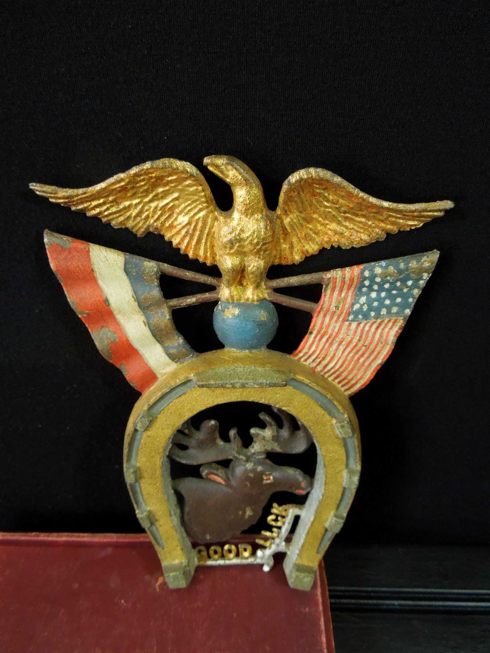 Cast Iron American Eagle W/ Flag Benevolent Order of Moose Etsy