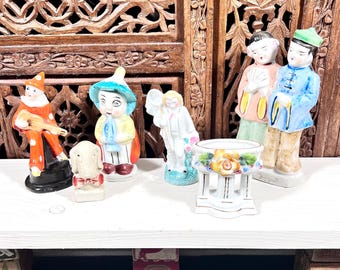 Collection of Vintage Figures - Six Figurines,  Statues, Knick-knacks - Japan Made - Gift Display Decoration