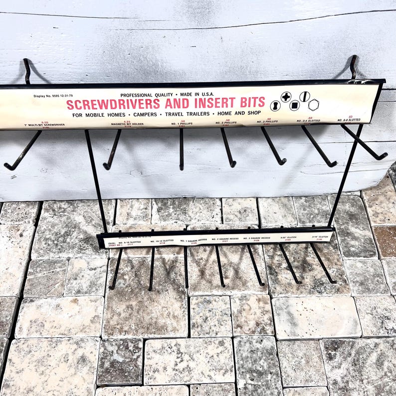 Screwdriver Bits Rack Vintage Screwdriver Tool Store Rack - Metal Display - Etsy