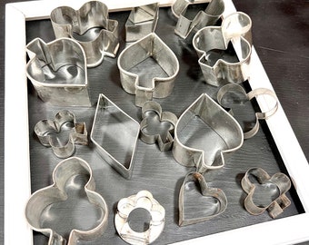 On the cutting edge - 15 Tin Canape / Cookie Cutters - Holiday Baking, Crafts, Repurpose Vintage