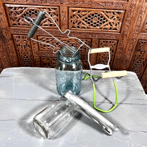 Collection of 3 Kitchen Cooking Tools - Antique / Vintage Canning Equipment - Jar Bottle Lifters Fairgrove, Sliding and Gripper