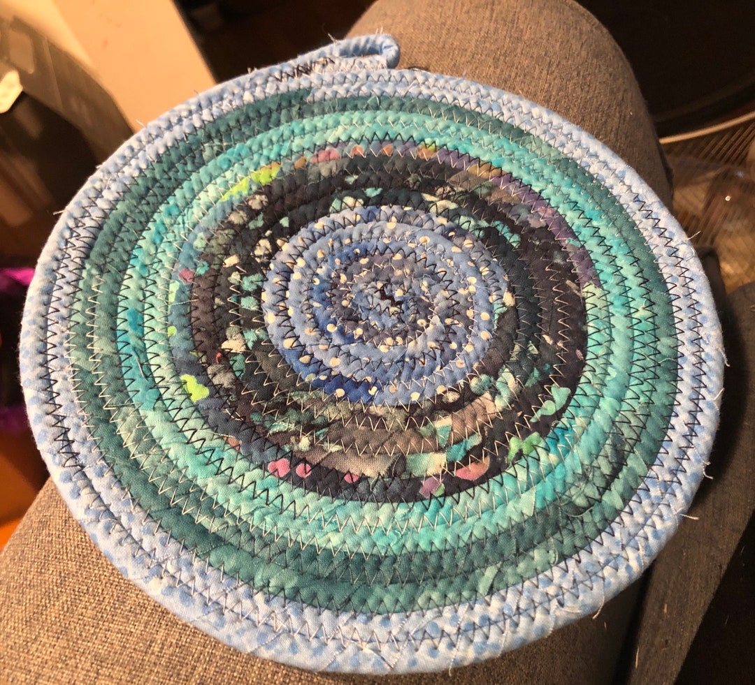 Medium to Large Size Blue Batiks Trivet/mug Rug/large Coaster Etsy