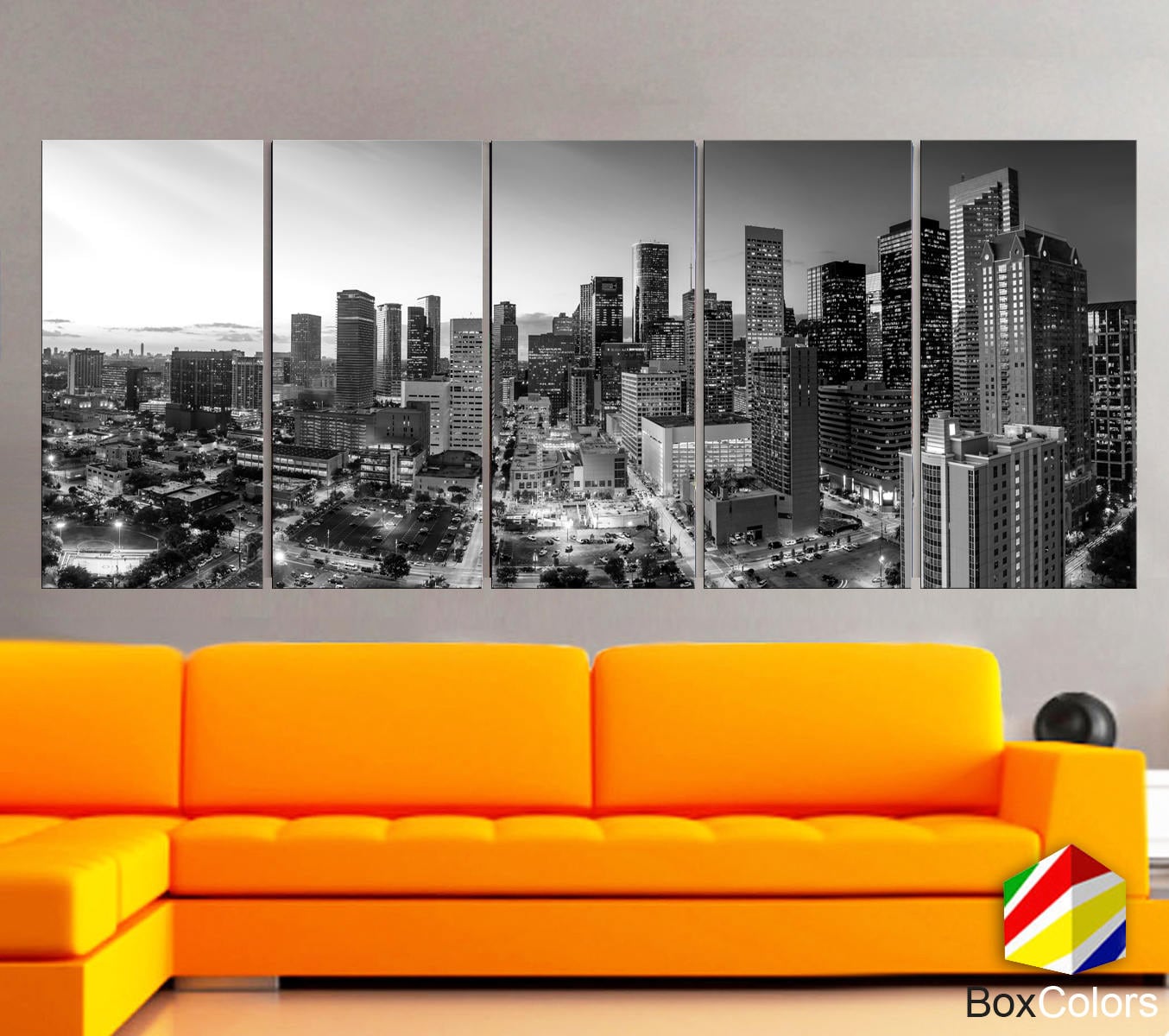 XLARGE 30x 70 5 Panels Art Canvas Print Houston | Etsy