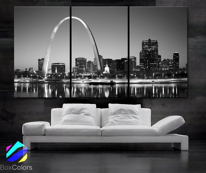  Conipit St Louis Wall Art Gateway Arch Canvas St Louis Skyline  Pictures Missouri Cityscape Artwork Prints for Home Office Wall Decor  Framed Ready to Hang Large 4 Panels: Posters & Prints
