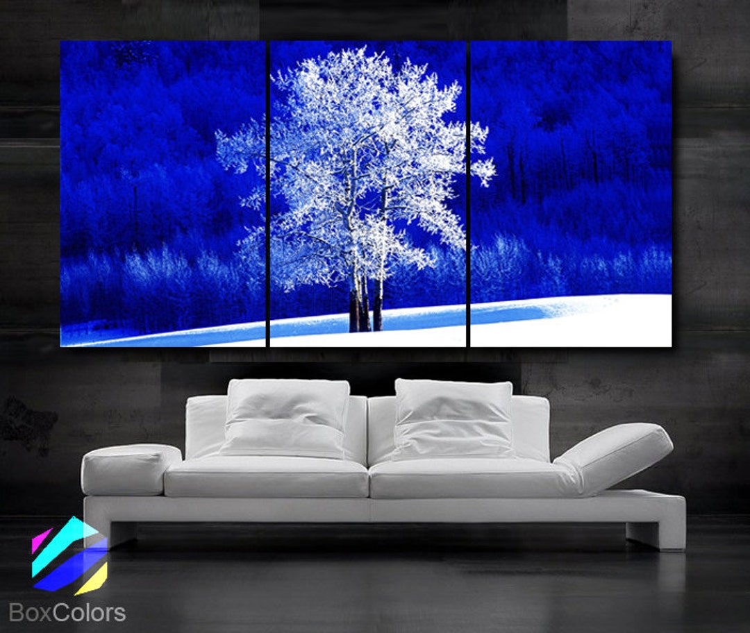 LARGE 30x 60 3 Panels Art Canvas Print Beautiful Nature Winter Tree