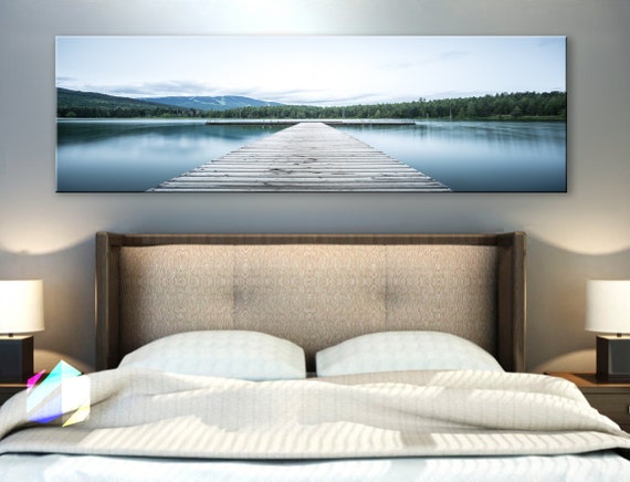 Single panel 3 Size Options Art Canvas Print Dock Relax lake | Etsy