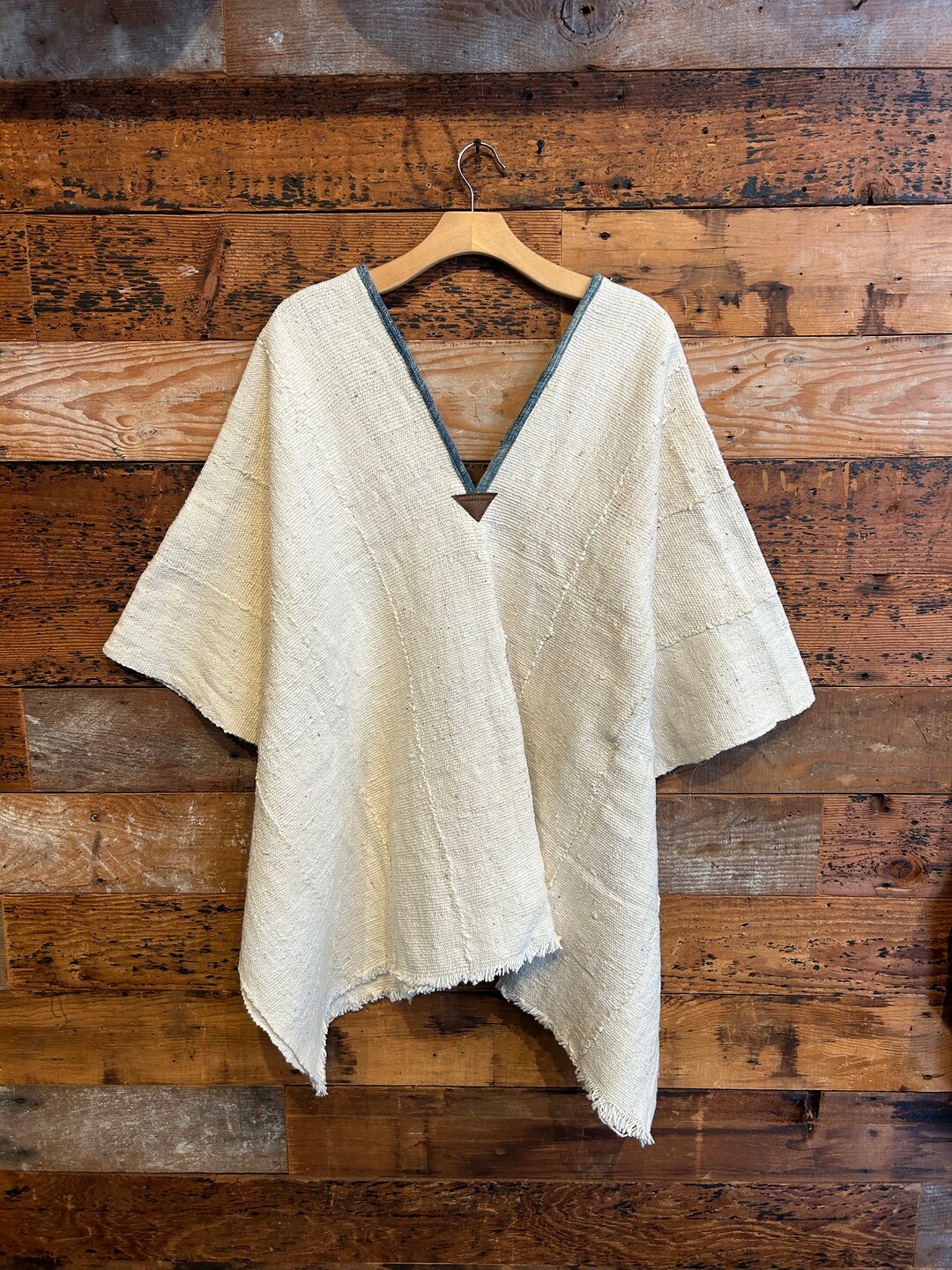 Date Syrup Hooded Mud Cloth Poncho main image 0