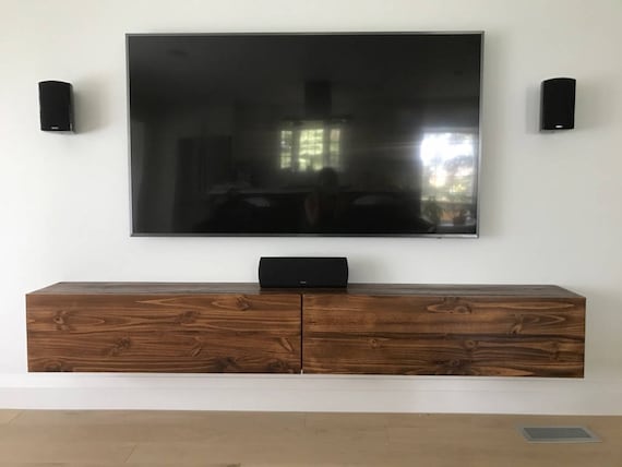 images Reclaimed Wood Floating Tv Stand 2 felt lined drawers floating tv console