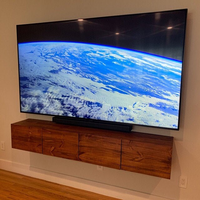 Floating TV Console with 4 Doors Organize your PVR Apple Etsy