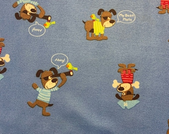 Soft Puppy Printed Flannel (Sold in Fat Quarters)