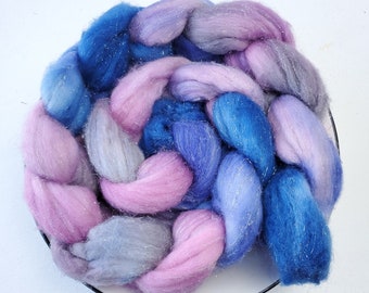 SW merino/stellina top gradient hand painted 4 oz, fiber for spinning