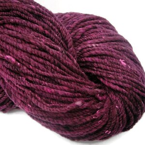 Hand dyed and hand spun two ply bulky yarn, 160 yards, for knitting or crocheting image 1