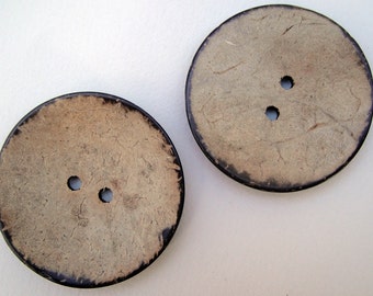 Coconut buttons 2" (50 mm) extra large 4 pcs for knitting, crocheting sewing felt making and other crafts