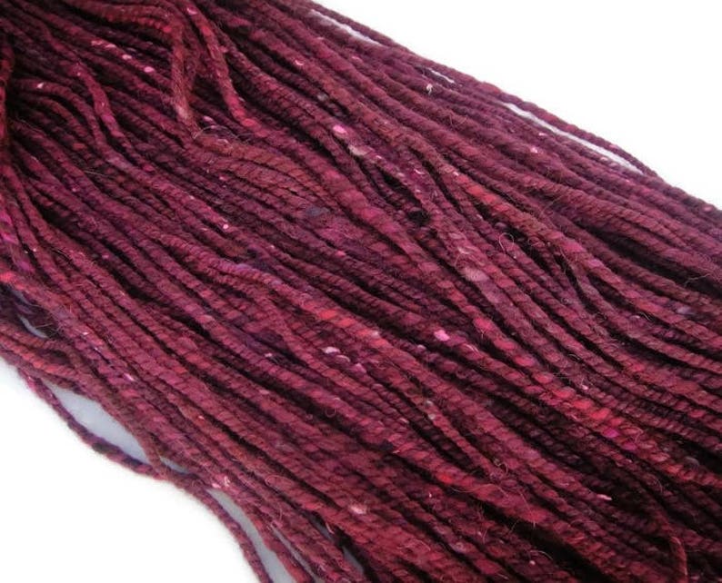 Hand dyed and hand spun two ply bulky yarn, 160 yards, for knitting or crocheting image 3