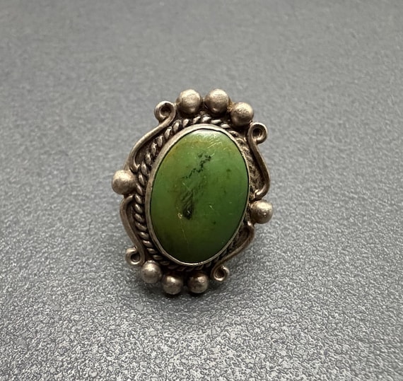 Early 1940's Turquoise & Sterling Silver Bell Trading Post Native