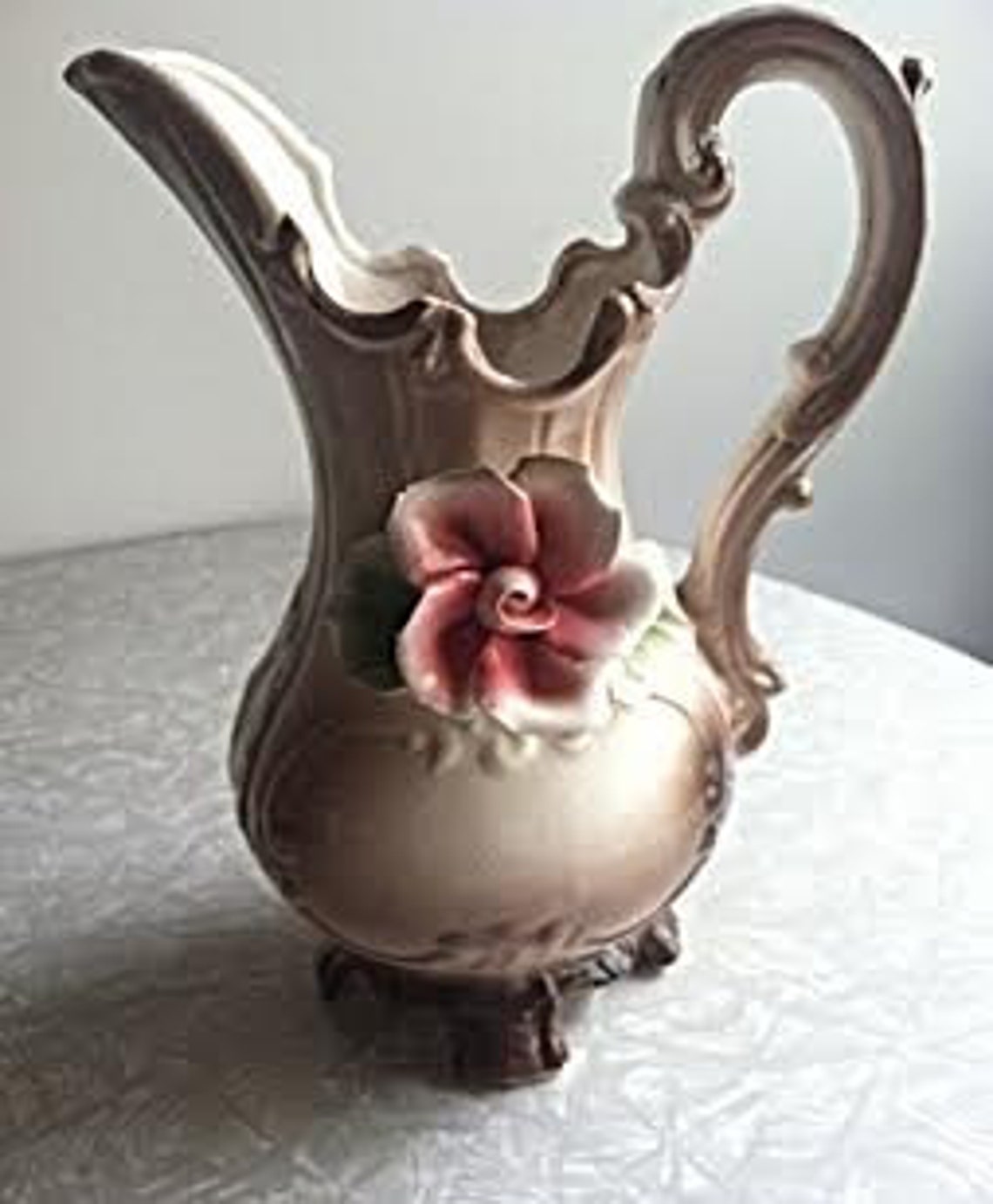 Vintage Capodimonte Italian Flower Vase/ Porcelian Pitcher Etsy