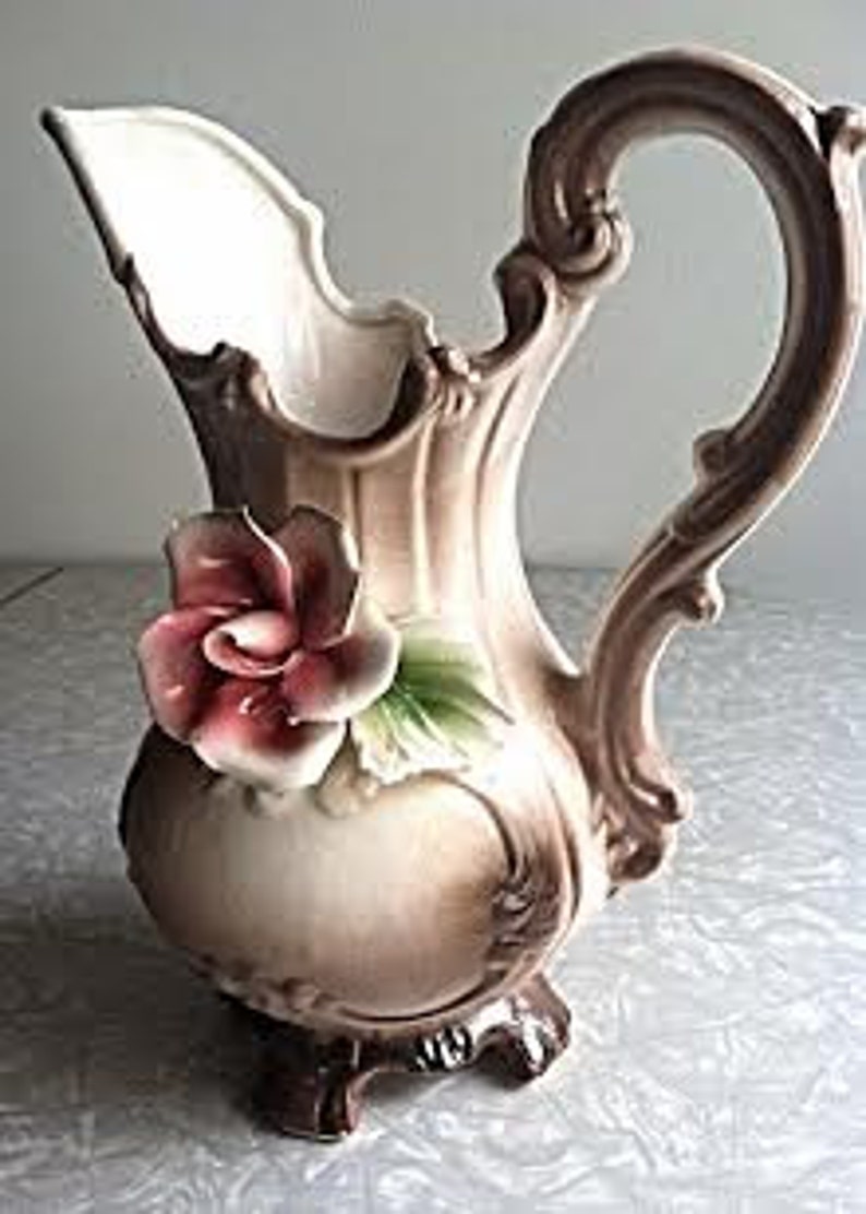 Vintage Capodimonte Italian Flower Vase/ Porcelian Pitcher Etsy