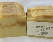 Orange and Clove Handmade Soap with Essential Oils, Organic Shea Butter and Turmeric