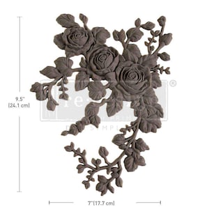 May include: A decorative metal wall decor featuring a cluster of roses and leaves in a dark brown color. The design measures 9.5 inches tall and 7 inches wide.