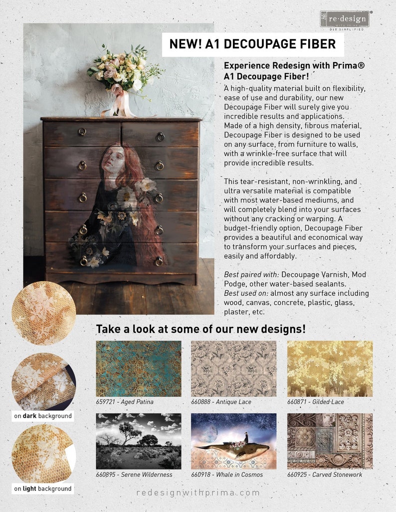 Gilded Lace Decoupage Fiber Sheet | Prima Re-design, 23.4x33.1 A1 - Etsy