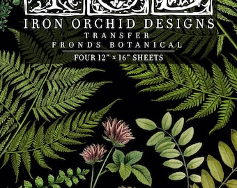 Fronds Botanical IOD Transfer: Rub-On Furniture Decals (12”x16”)