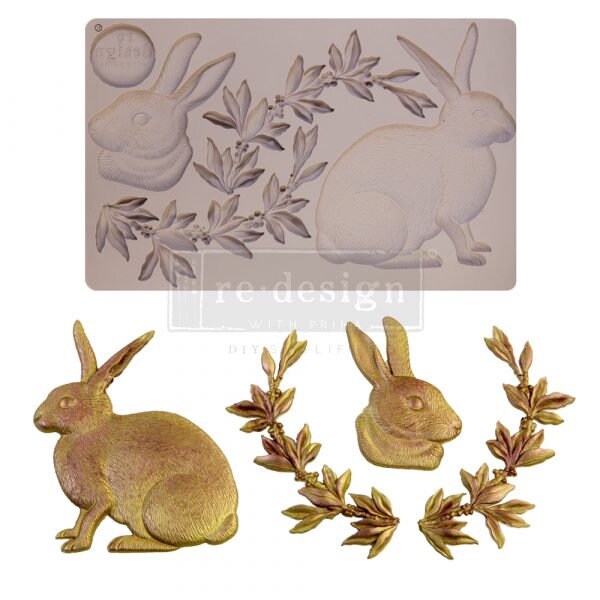 Meadow Hare | Re-Design with Prima Mould | Prima Decor Mould |Moulds For Furniture | Appliques | Prima | Silicone Mould