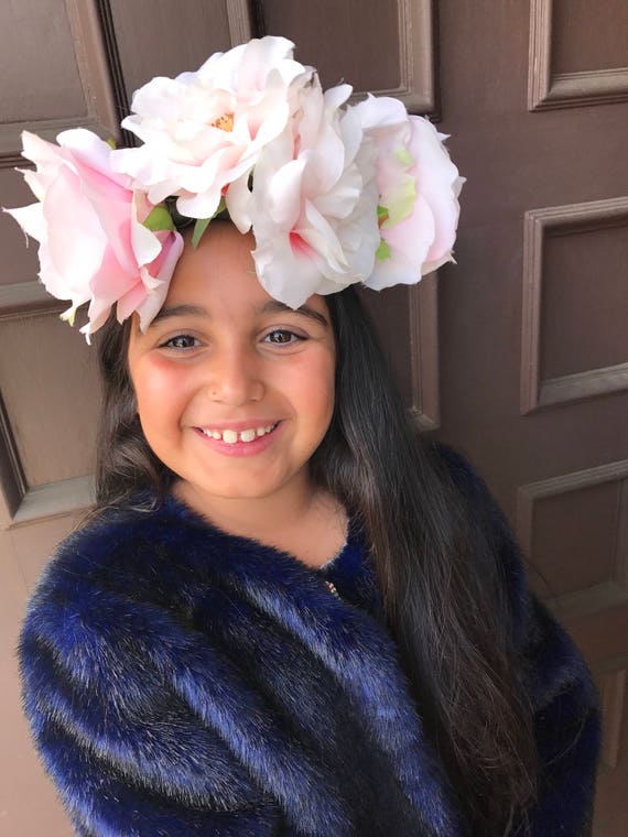 Flower Crown Hair Halo Bridal Flower Girl Frida Kahlo Crown Etsy