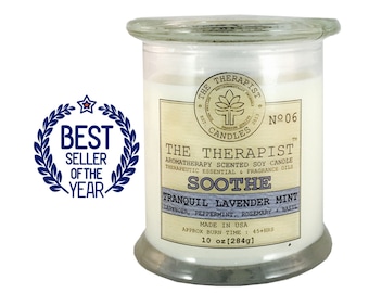Lavender Mint Candle: Tranquil Aromatherapy, Hand Poured Soy Wax, Vegan Gift