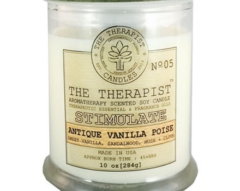 Antique Vanilla Soy Candle: Sandalwood, Lemon & Clove - 10oz