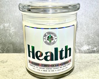 Health Intention Candle | Reiki Charged Aromatherapy, Vegan Soy Coconut Wax