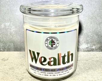 Wealth Manifestation Reiki Candle | Soy Coconut Wax, Aromatherapy