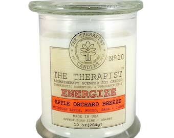 Apple Orchard Breeze Candle: Hand Poured Soy Wax, Aromatherapy Scented, 10oz
