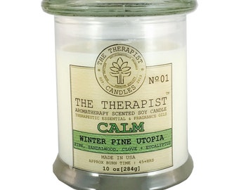 Winter Pine Soy Candle: Aromatherapy Essential Oils - 10oz