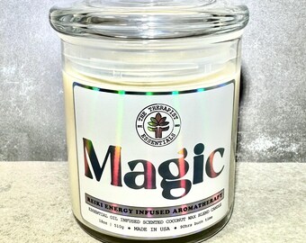 Magic Intention Candle | Reiki Charged Aromatherapy, Cypress, Sage